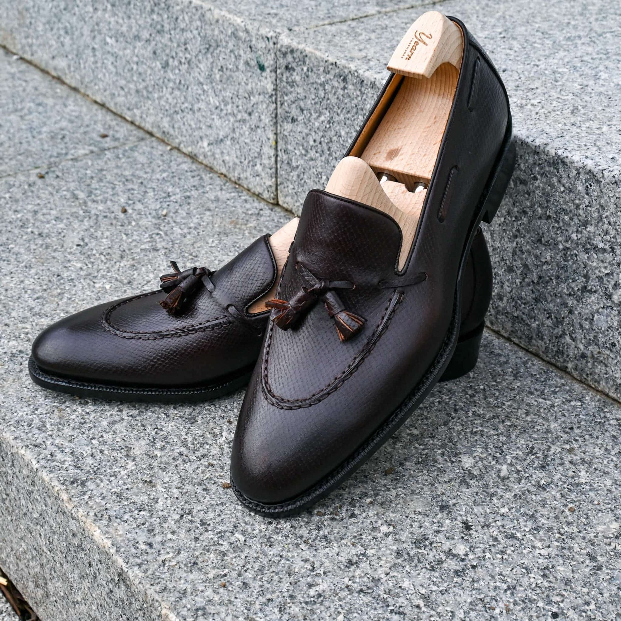 Yearn LOF 82C2 - Y08 - Tassel Loafer - Dunkel Braun genarbt